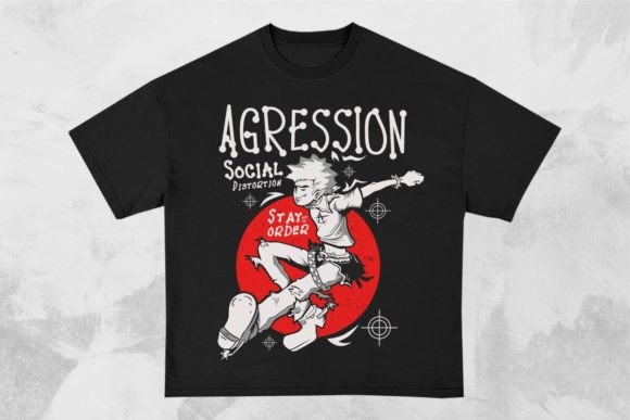 Agression Street Punk T-shirt Design: Bold Visual Impact