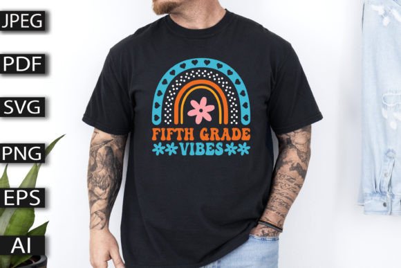 Capturing School Spirit: The Fifth Grade Vibes T-Shirt Design