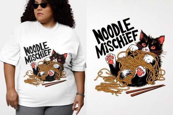 Designing with Personality: The Cat Ramen T-Shirt Design
