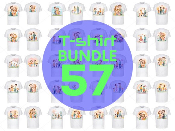 Elevate Your Merchandise: Family Clip Art for T-shirts & Mugs