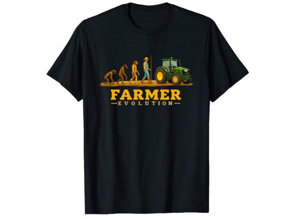 Farmer Evolution T-Shirt Design: A Modern Graphic Asset