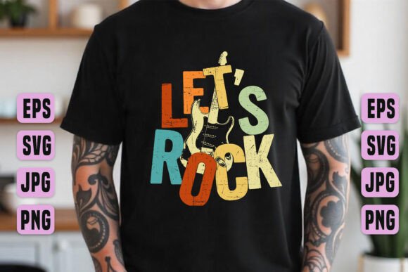 Let's Rock Bold Guitar SVG Design: A Graphic Designer's Toolkit