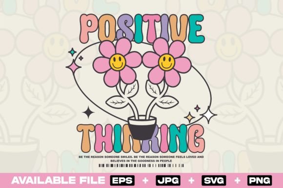 Positive Thinking Vintage Flower Design: A Modern Asset