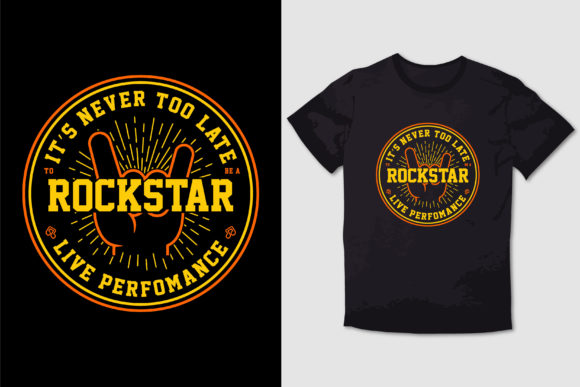 Rockstar Typography: Dynamic T-Shirt Design for Bold Statements