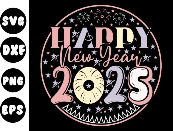 SVG Happy New Year 2025 T-shirt Design